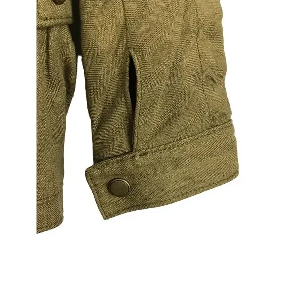 J CREW Safari Full Zip Olive Army Moss Green Jacket Utility Lined Pockets S M - Picture 3 of 6